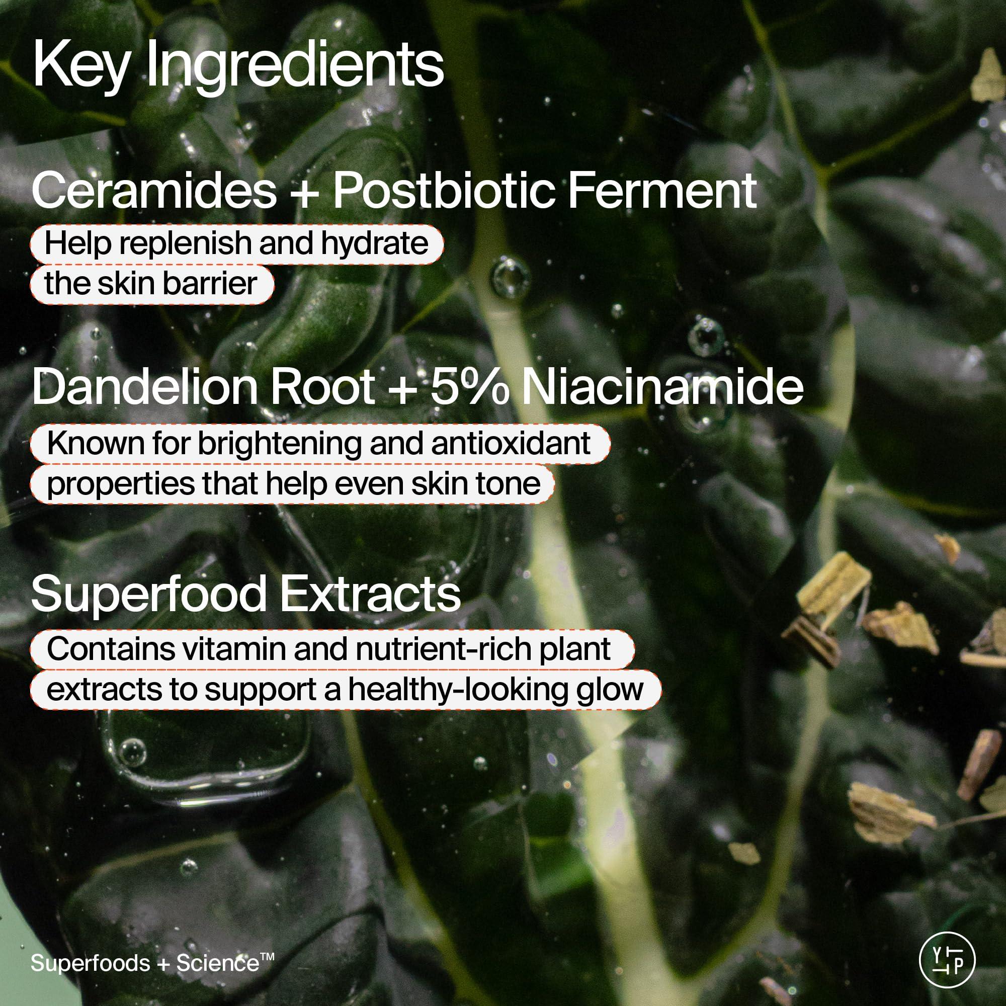 Youth To The People Youth To The People Superfood Skin Drip Face Serum (1 fl oz), Strengthens Skin Barrier + Evens Skin Tone, 5% Niacinamide, Kale, Peptides, Ceramides, Boosts Glow, Vegan