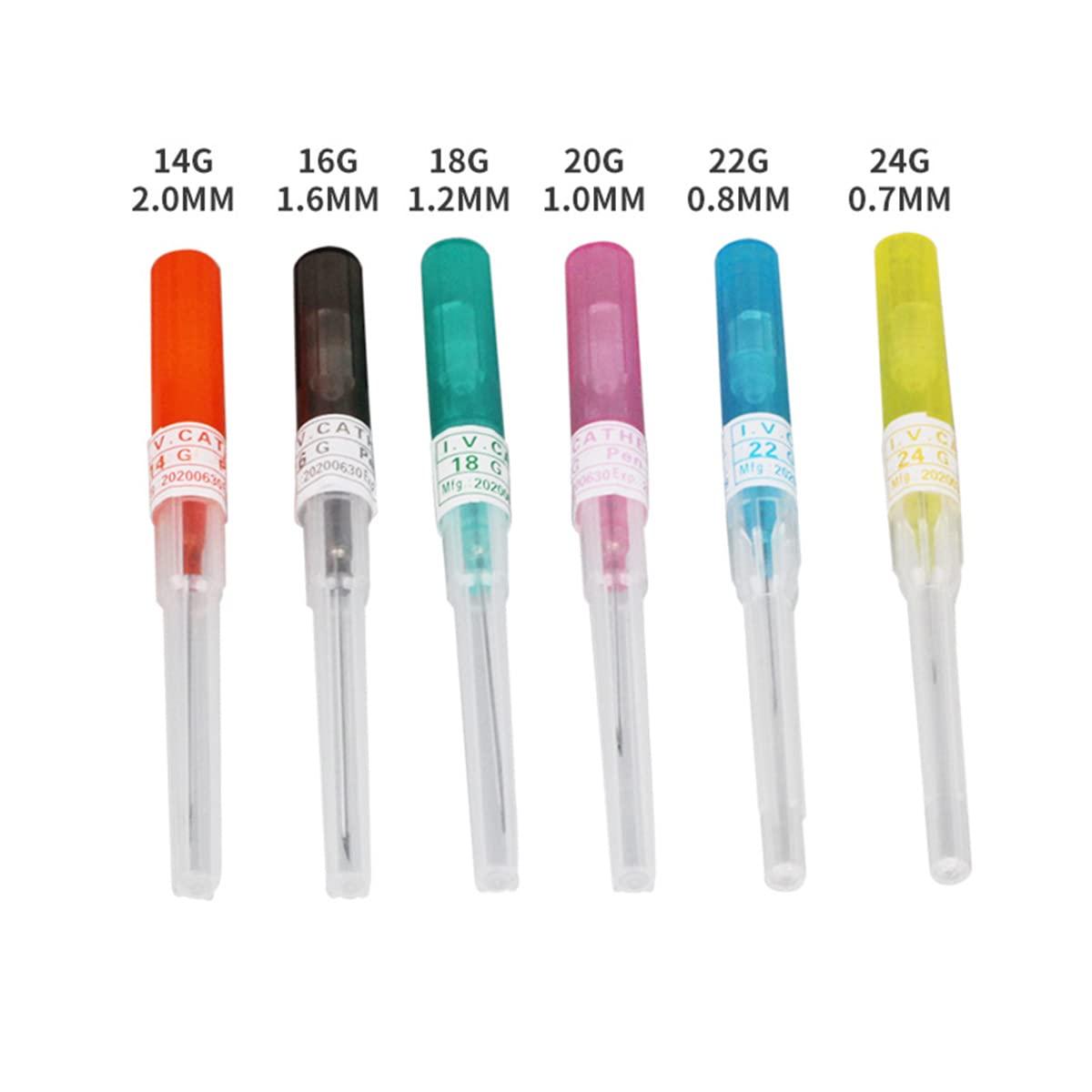 RUIFAR 30Pcs Piercing Needles Ear Catheter Piercing Needles Tattoo Needles IV Catheter Piercing & Tattoo Supplies, Hollow Needle Piercing Kit (20G(0.8mm))