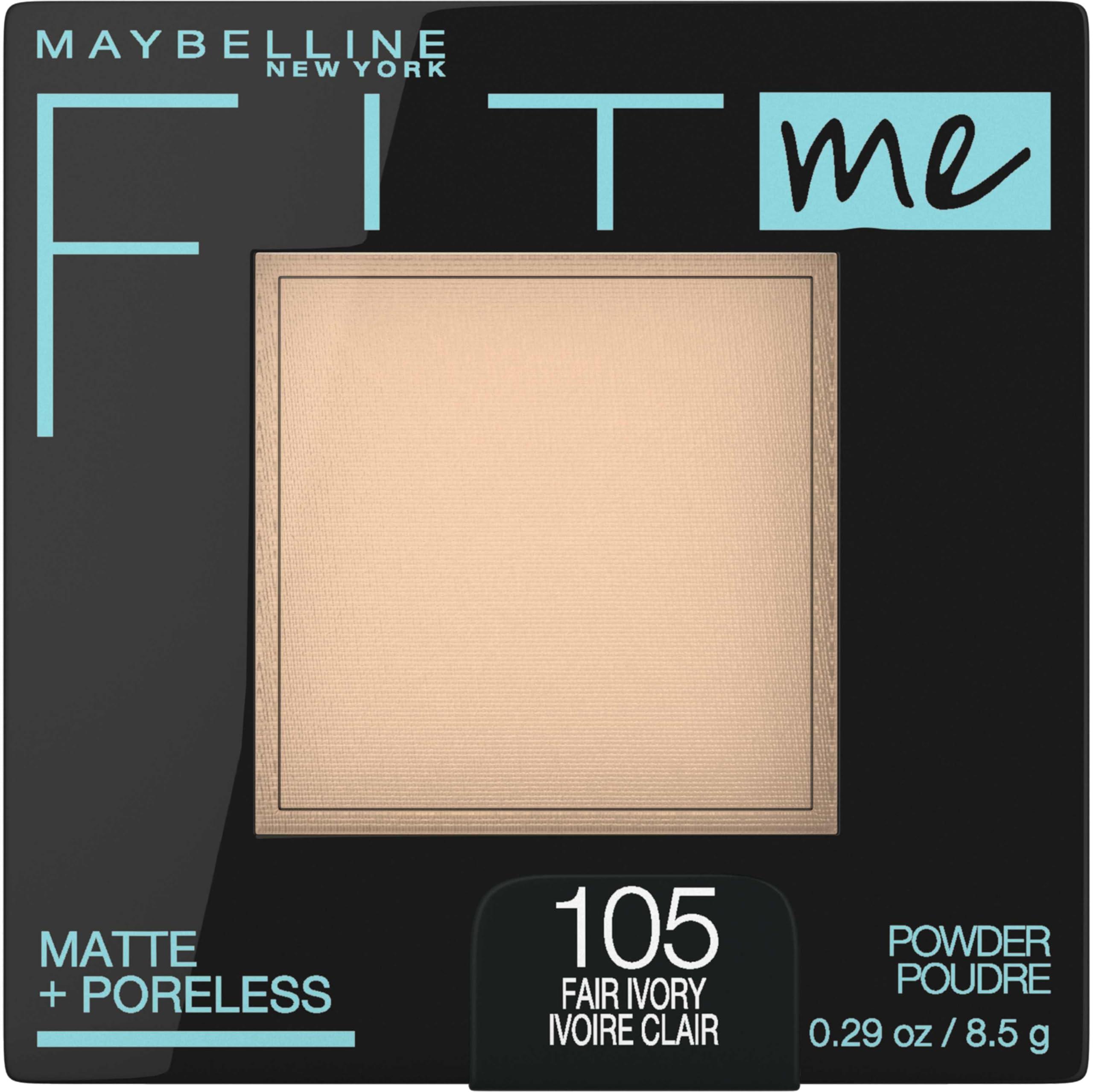 MAYBELLINE Maybelline Fit Me Matte + Poreless Pressed Face Powder Makeup & Setting Powder, Classic Ivory 1 Count and Fair Ivory 1 Count