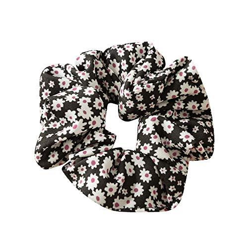 OFIYOU 4 Pack Digital Floral Hair Scrunchies Sunflower Print Slap Bracelet Ponytail Holder Elastic Hair Bands Wrist Fabric Scrunchy Hair Ties for Show/Sleepover Party
