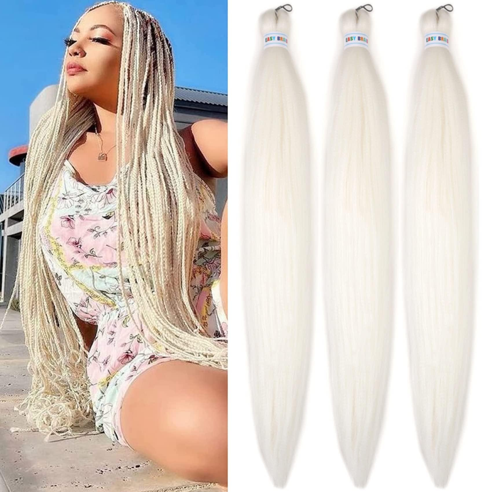 Leticia Leticia 30Inch White Braiding Hair Pre stretched Braiding Hair Pre stretched Braids Hair