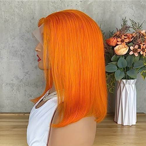 Caribbean Star Caribbean Star Orange Ginger Lace Front Wigs Human Hair Pre Plucked Bob Wig 12 Inch 180 Density 13x4 HD Lace Frontal Glueless Straight Short Bob Wig Human Hair Bob Wigs For Black Women