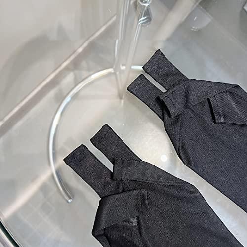 Tsangbaby Gel Manicure Gloves Black Tape Set Anti UV Fingerless Gloves Gel Nail Gloves Sun Protection Shield Gloves for LED Nail Lamp