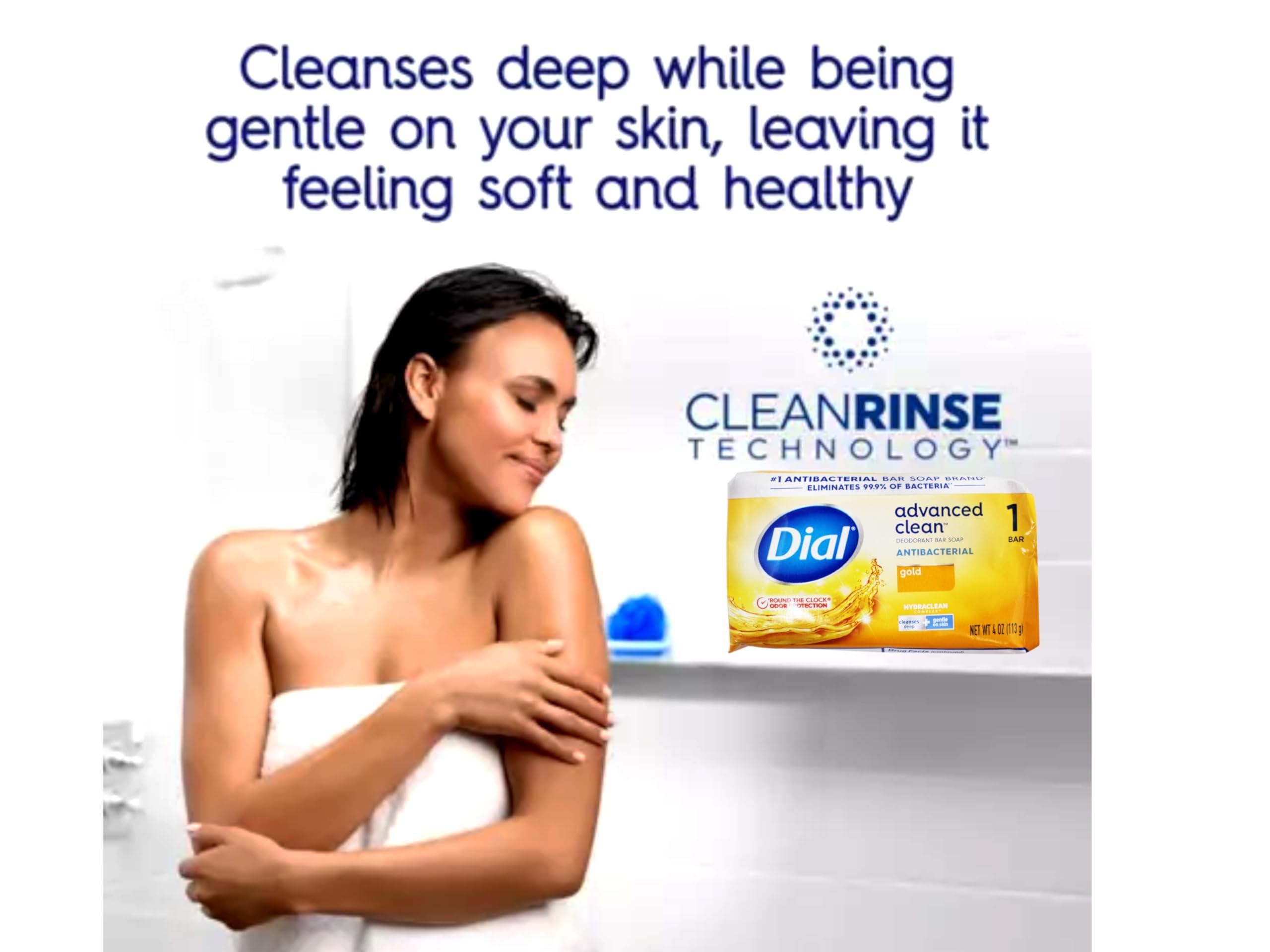 Dial Dial Advanced Clean Antibacterial Deodorant Bar Soap, Gold Scent, 4 Oz., 36 Bars/Box (00052336926172)