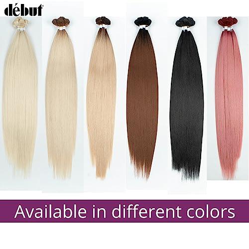 DBUT DBUT Long Straight Hair 6 Bundles High Temperature Fiber 300g for Full Head Synthetic Hair Weave Medium Brown 26 28 30 Inches