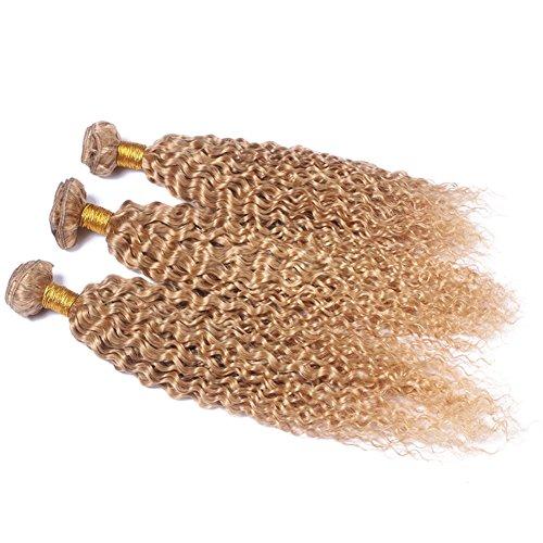 Ruma Hair Ruma Hair Honey Blonde Brazilian Hair With 13x4 Lace Frontal Closure #27 Strawberry Blonde Virgin Kinky Curly Human Hair 3 Bundles With Full Lace Frontals (24 with 24 26 28)