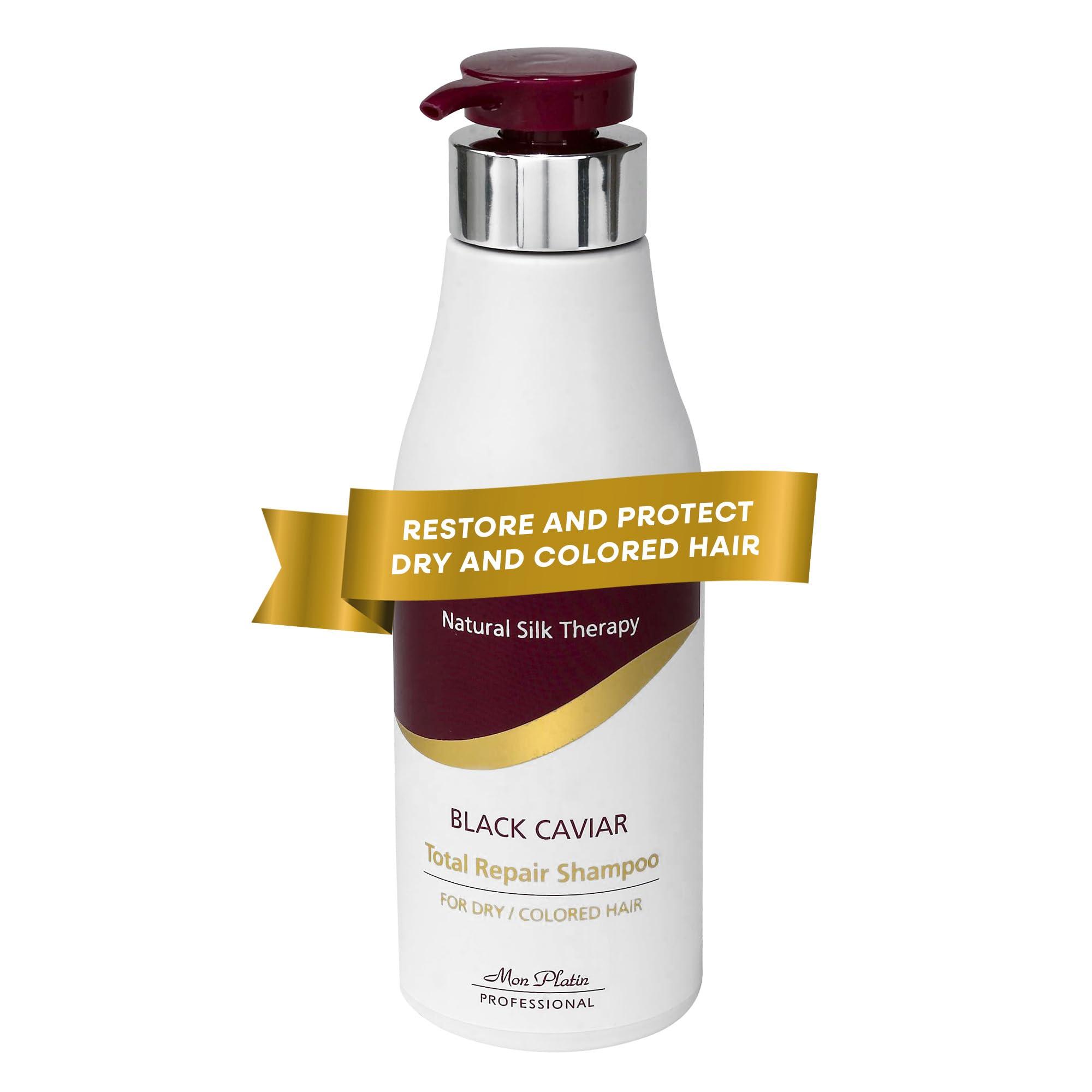 Mon Platin Professional Mon Platin Total Repair Shampoo for Dry and Damaged Hair, Paraben-Free, Color Safe Shampoo for Enhanced Shine and Protection, Enriched with Black Caviar for Dry Colored Hair, 250ml