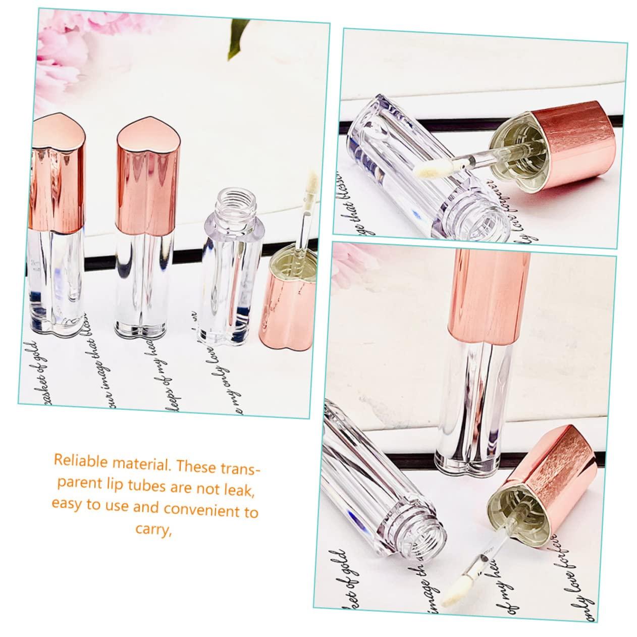 Hemoton Hemoton Heart Shaped Lip Gloss Containers Empty Lip Gloss Tubes Plastic Refillable for Travel Leakproof