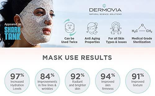 DERMOVIA LACE YOUR FACE Patented Compression Facial Mask, AS SEEN ON SHARK TANK, Reusable Biodegradable Cotton Anti Aging Skin Care, Brightening Bearberry, Single