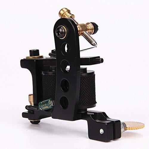TAONE Professional Tattoo Coil Mahine Handmade Wire Cutting Iron Tattoo Machine Gun 10 Wrap Coils 28mm Frame Liner Shader Custom Carbon Steel for Tattooist (Shader)