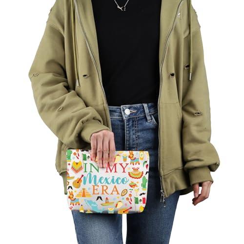 VAMSII VAMSII Mexico Travel Traveling Gift Mexico Era Makeup Bag Mexico Trip Vacation Cosmetic Bag Mexico Souvenir Gift (Mexico Era M)