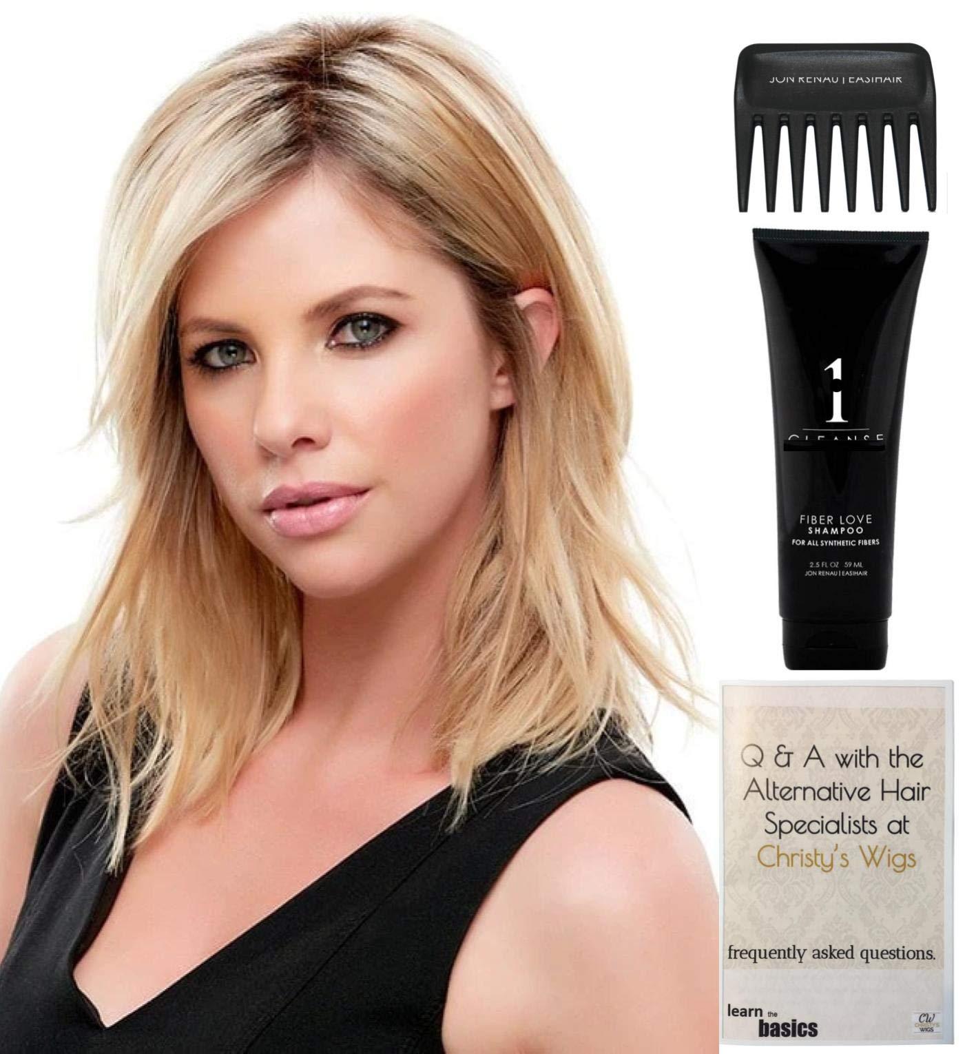 Jon Renau & Christy\'s Wigs Bundle - 4 Items: Top Notch Hairpiece by Jon Renau, Christy\'s Wigs Q & A Booklet, 2oz Travel Size Synthetic Shampoo & Wide Tooth Comb - Color: 6