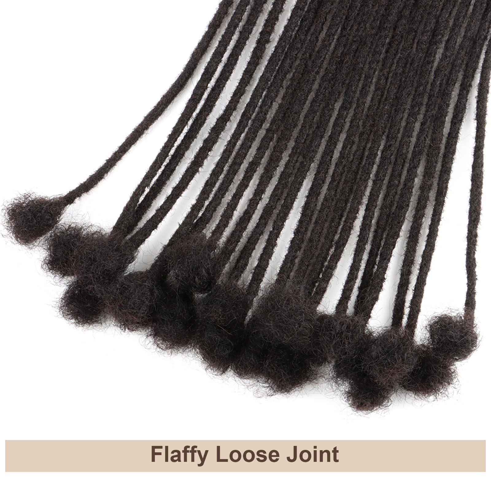 IIFLYDSFA IIFLYDSFA 0.4cm Thickness Real Human Hair Dreadlock Extensions 4 Inch 60 Strands Full Handmade Permanent Locs Extensions Human Hair Can Be Dyed and Bleached