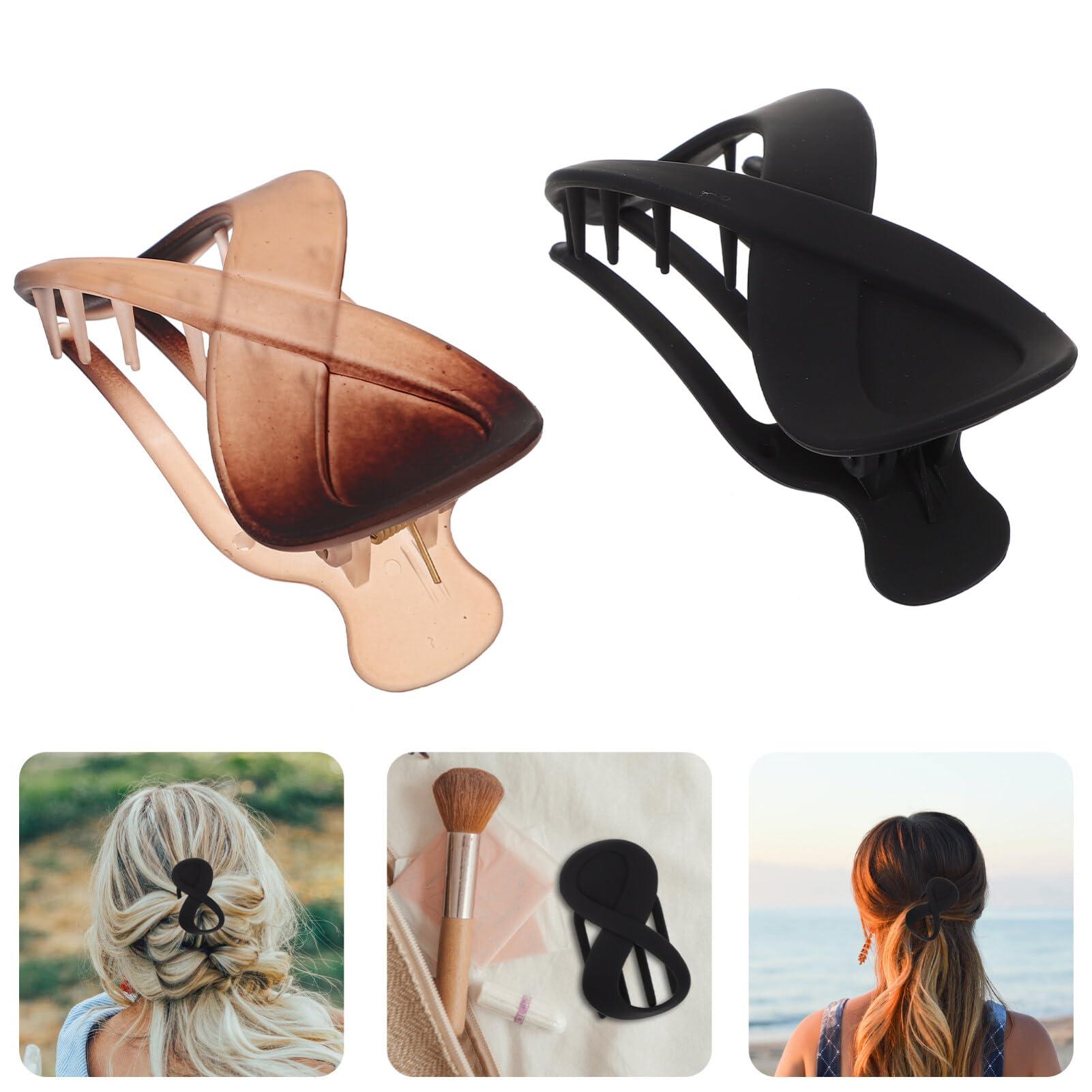 Beaupretty Beaupretty 2pcs Flat Hair Clips Hair Accessories for Women Flat Hair Claw Hair Clips for Fine Hair Large Hair Clips Hair Styling Clips Jaw Clips for Thick Hair Clips for Hair Girl Claw Clip