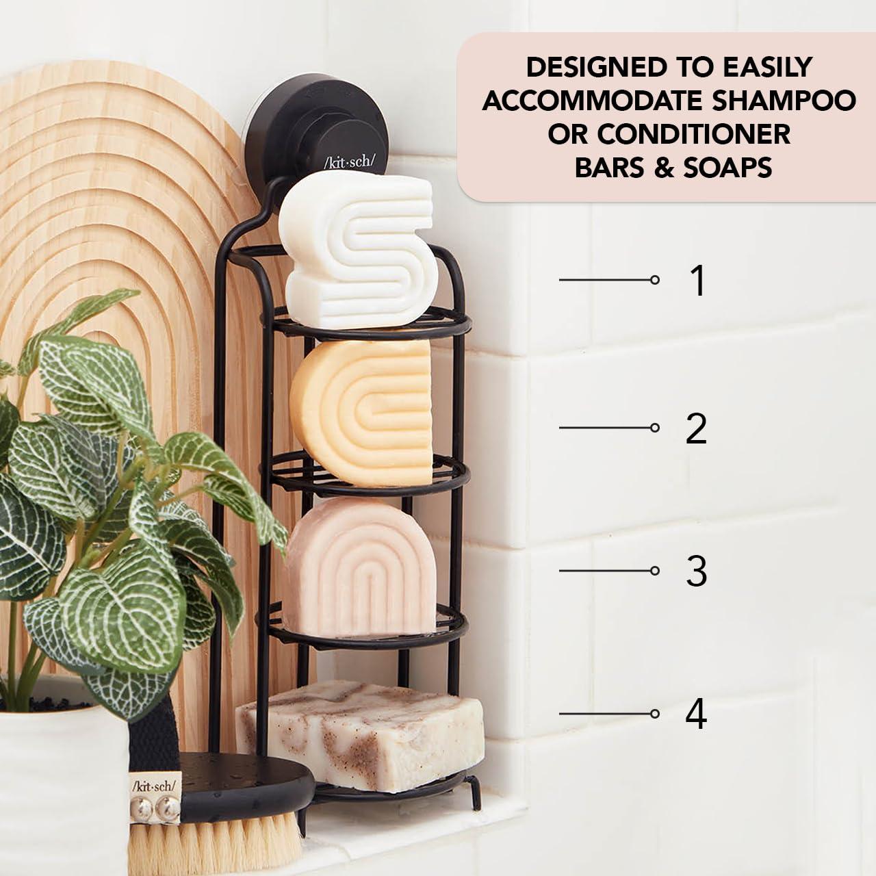 Kitsch Kitsch Tea Tree & Mint Clarifying Bar Shampoo & Stainless Steel Shower Caddy with Suction Cup with Discount