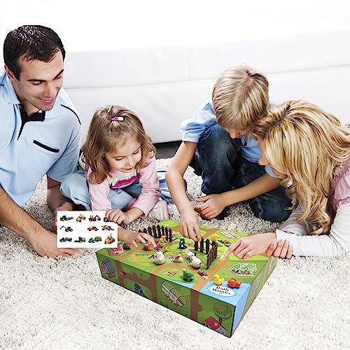 Joanne Arden Organics Kids Bath Bombs Gift Set. 20 Natural Bath Bombs with Toys Inside & Farm Playmat. Animal Bath Bombs for Boys and Girls with Prize Inside