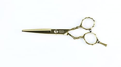 DreamCut Hair Cutting Scissors, 5.5" Professional Razor Edge Titanium Coated (Gold) Hairdressing Shears Hair Barber Scissor Personal/Professional Use 440C Japanese Surgical Stainless by DreamCut