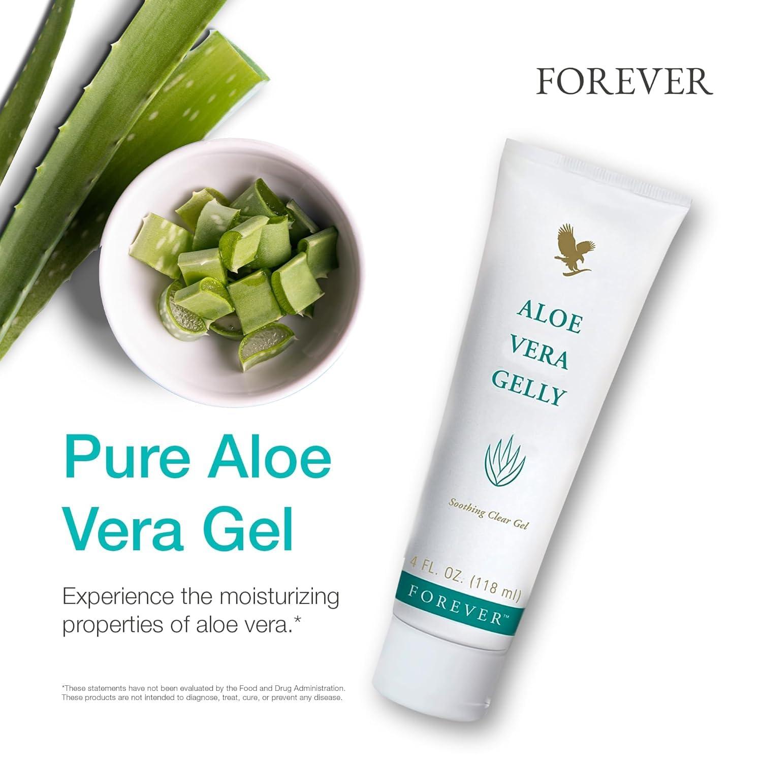Forever Living Products Forever Living - Aloe Vera Gelly - Pure Aloe Gel for Soothing and Moisturizing Skin, Non-Staining and Fast-Absorbing, Vegan and Gluten-Free, 4 fl oz