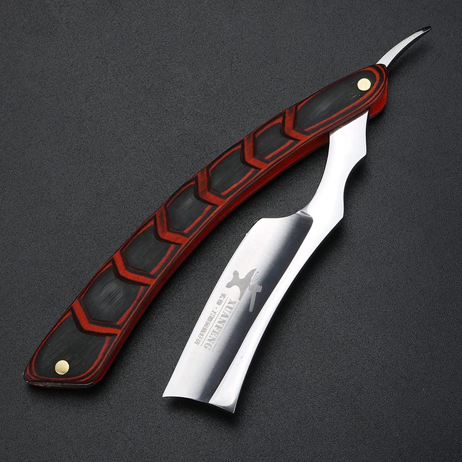 Ralsko Straight Razor Kit,Best Straight Razor, Shave Ready Straight Edge Razor, Brush, Strop+Soap,Japanese Steel+Ebony Straight Razor for Men, Complete Straight Razor Shaving Kit, Great Gift,A