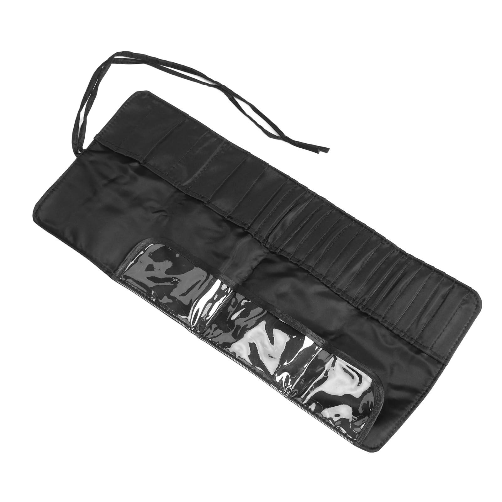 Cyrank Makeup Brush Rolling Case,26 Holes Cosmetic Tool Storage Bag Makeup Brush Holder Organizer Large Capacity Travel Makeup Brush Organizer