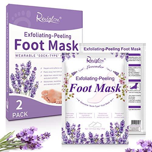 SOLOTREE Foot Peeling Mask, 2 Pack Foot Moisturizing Mask, Lavender Exfoliating Foot Peel Mask, Cracked Heels Repair - for Calluses, Dead & Dry Skin