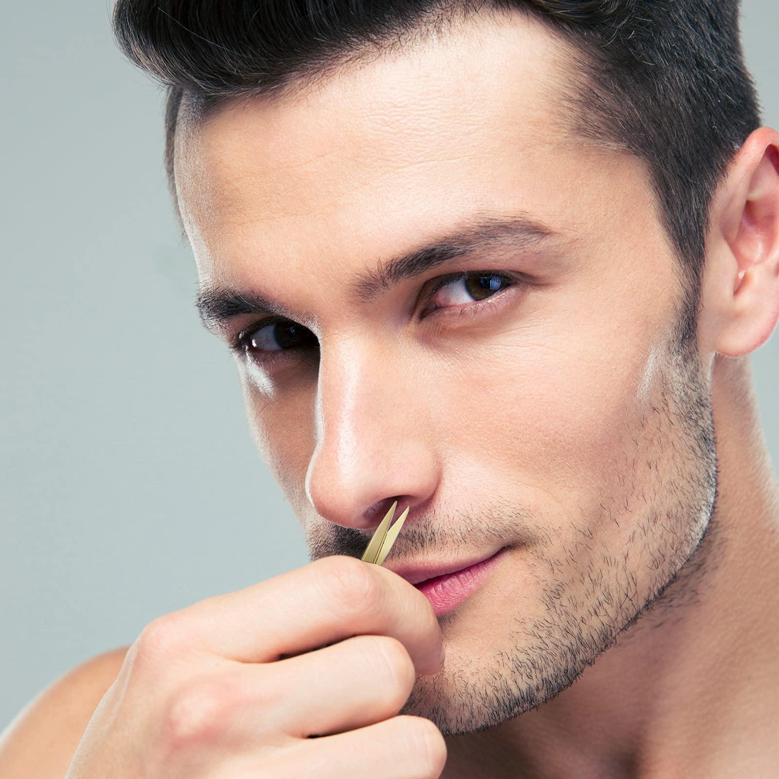 Mudder 3 Pack Small Nose Scissors Facial Hair Scissors Mini Beauty Scissors Stainless Steel Trimming Pointed Scissor for Grooming Eyebrows, Nose, Mustache, Beard (Gold)