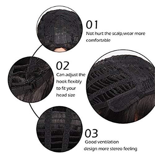 Andongnywell-Accessories Short Fluffy Wigs Heat Resistant Synthetic Fiber Hair Extension Replacement Wig Pixie Cut Human Hair Mixed Hair Wig (Gold Brown,One Size)