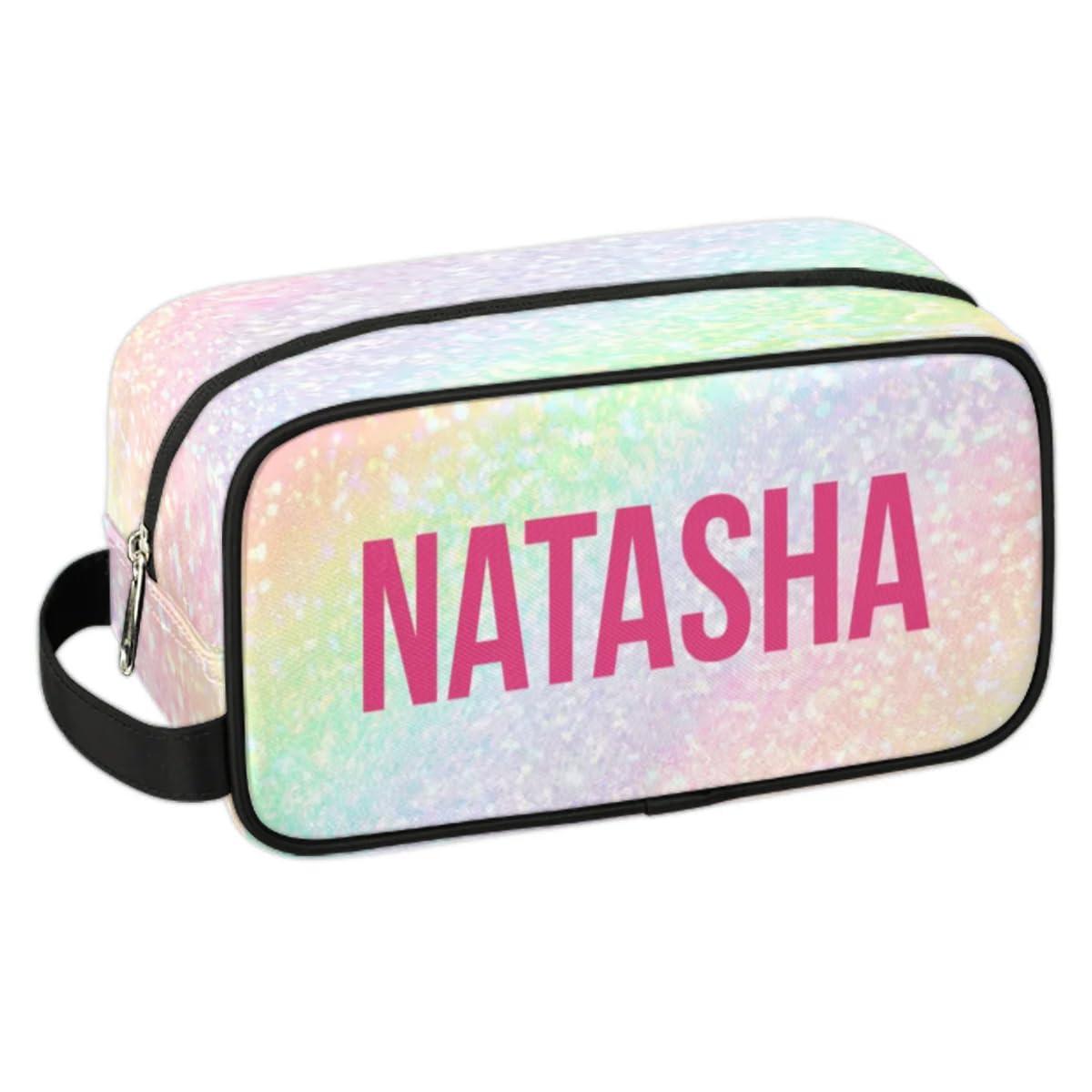 RIRIX RIRIX Personalized Dance Gymnastics Makeup Bag for Girls, Travel Cosmetic Bag Make Up Bag Organizer Toiletry Bag Dance Accessories Dance Competition Must Haves Gift Love Gymnastics