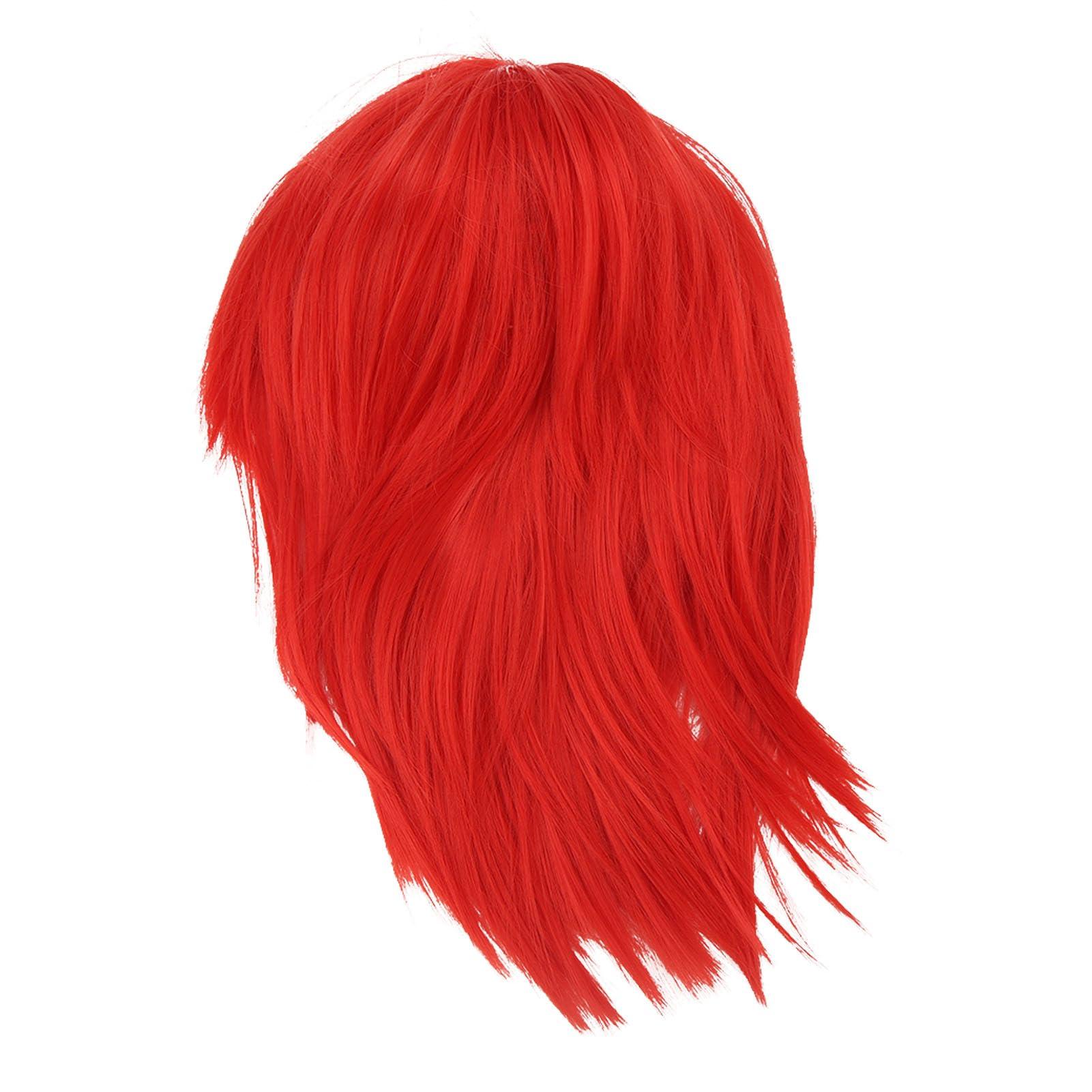 Jonlaki Red Wig, Wolf Cut, Short Hair Pieces, Fluffy Texture, High Simulation, Durable Material, for Festival Cosplay Show Performance Women Men