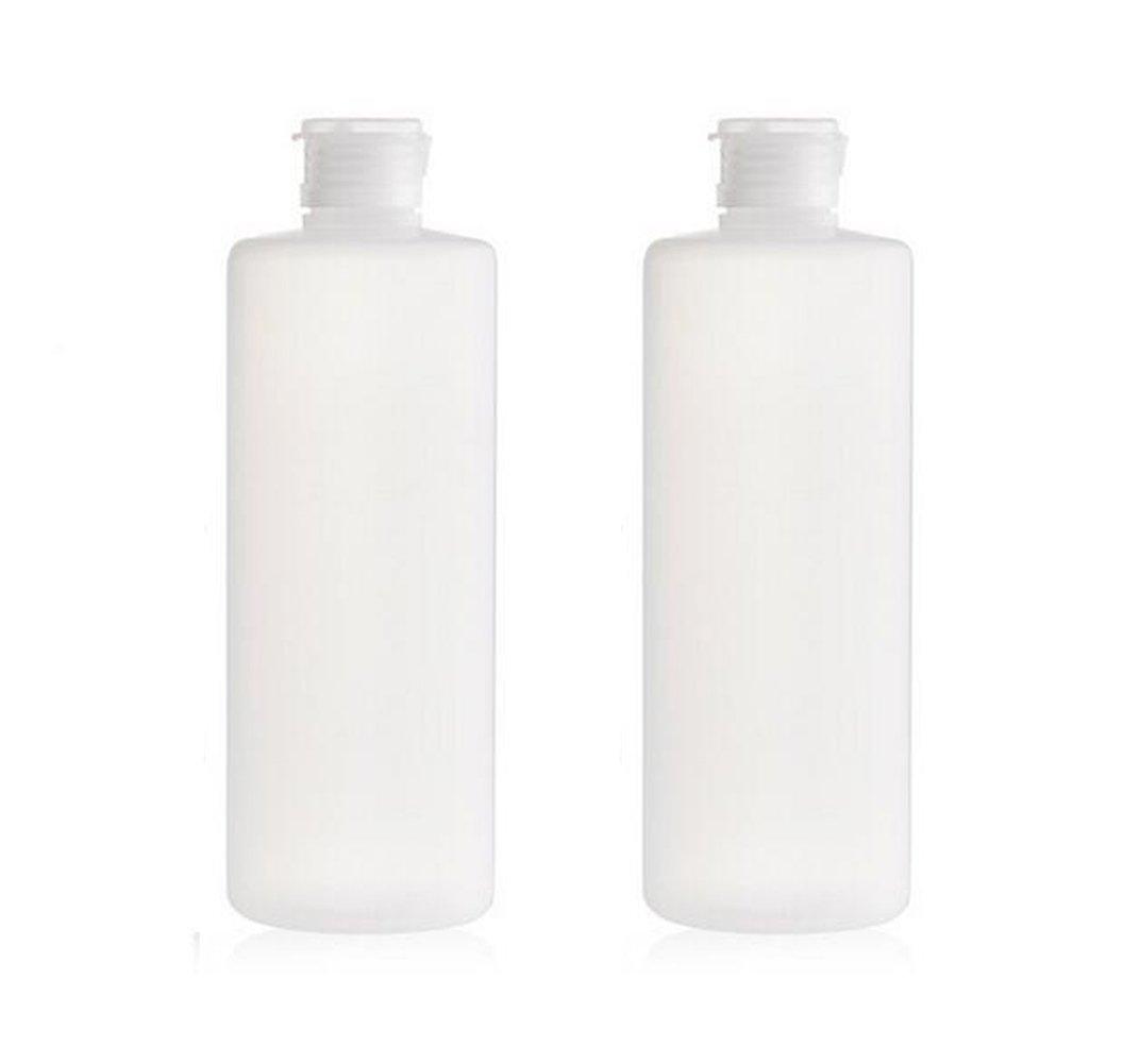 UPSTORE UPSTORE 2PCS Empty Refillable Plastic Clear Soft Tube Squeeze Bottle Jars With Flip Cover Cosmetic Makeup Packing Storage Holder Containers for Toner Lotion Shower Gel Cleaser Shampoo (200ml/6.8oz)
