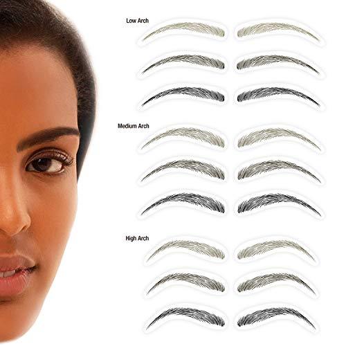 Godefroy Godefroy MyBrows Long Lasting Eyebrow Transfers, Medium Arch, Light Brown, 12-Pairs of Brows