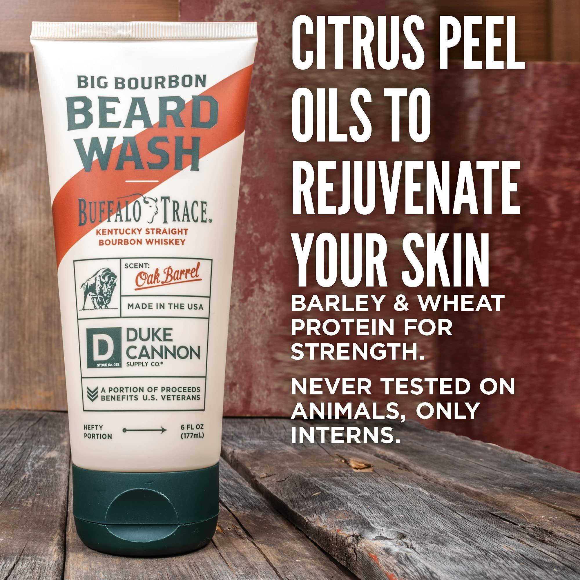 Duke Cannon Supply Co. Duke Cannon Supply Co. Big Bourbon Beard Care Collection Gift Bundle (3 Piece Set) - Beard Wash, Balm and Oil (Oak Barrel Scent)