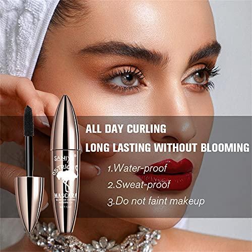 Daveitl Large Brush Mascara, Waterproof Long Lasting Mascara Eyelash Extension Styling Thicker, Voluminous Eyelashes Smudge-Proof, Lengthening Non Clumping & Easy to Remove, Mascara Cream Makeup