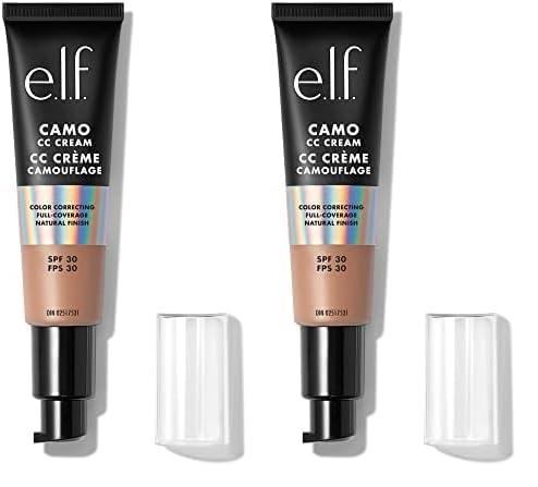 e.l.f. e.l.f. Camo CC Cream, Color Correcting Medium-To-Full Coverage Foundation with SPF 30, Tan 425 N, 1.05 Oz (30g) (Pack of 2)