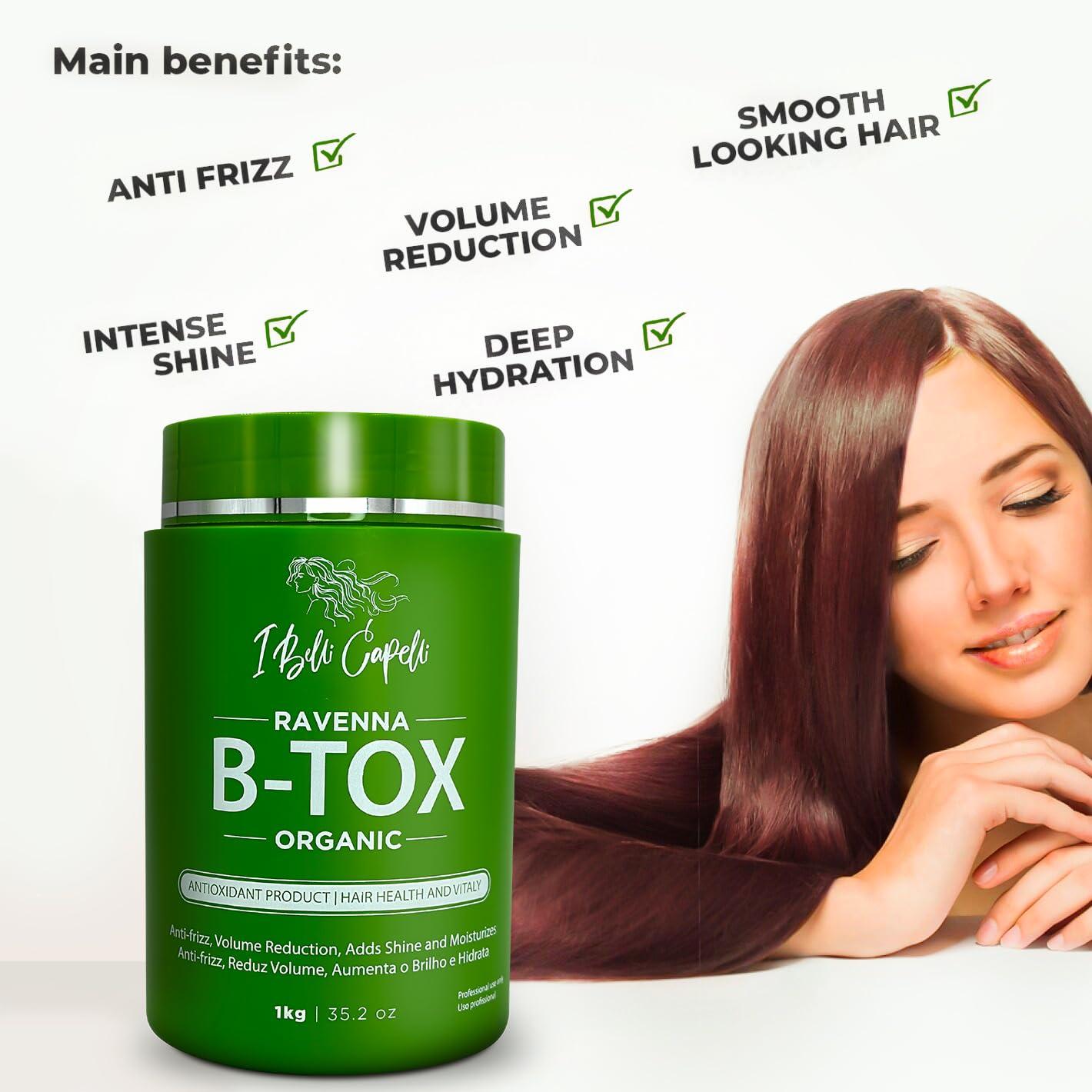 I Belli Capelli I Belli Capelli Ravenna Organic Hair B-tox Treatment - Formaldehyde-Free, Anti-Frizz Smoothing for Hair - 35.2 oz (1kg)