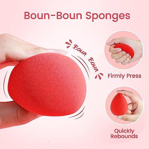 Generic 5 Pcs Makeup Sponges Set, Foundation Blending Paw Paw Sponge, Latex Free Beauty Sponges Flawless for Liquid, Cream, and Powder, Boun Boun Sponges, Multi-colored Makeup Sponges