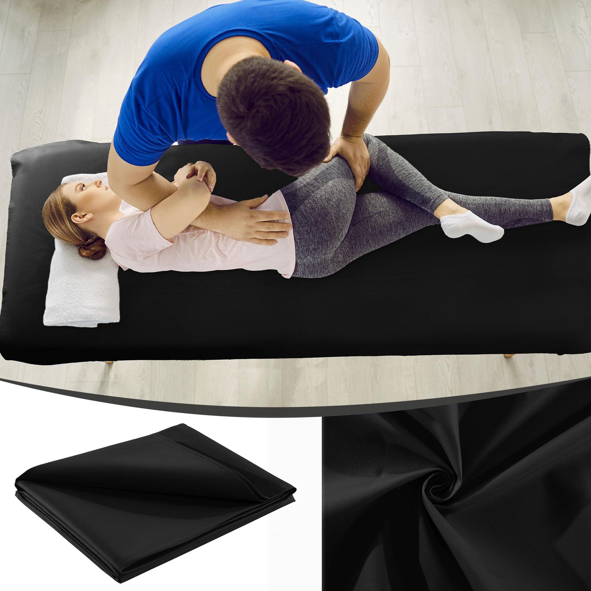 BALAPET BALAPET Lash Bed Sheets Non-Sticky Sugaring and Waxing Pad Wipeable and Waterproof PU Leather Massage Table Cover Suitable for Grafting Eyelash Beds Massage Tables,SPA,Beauty(Black)