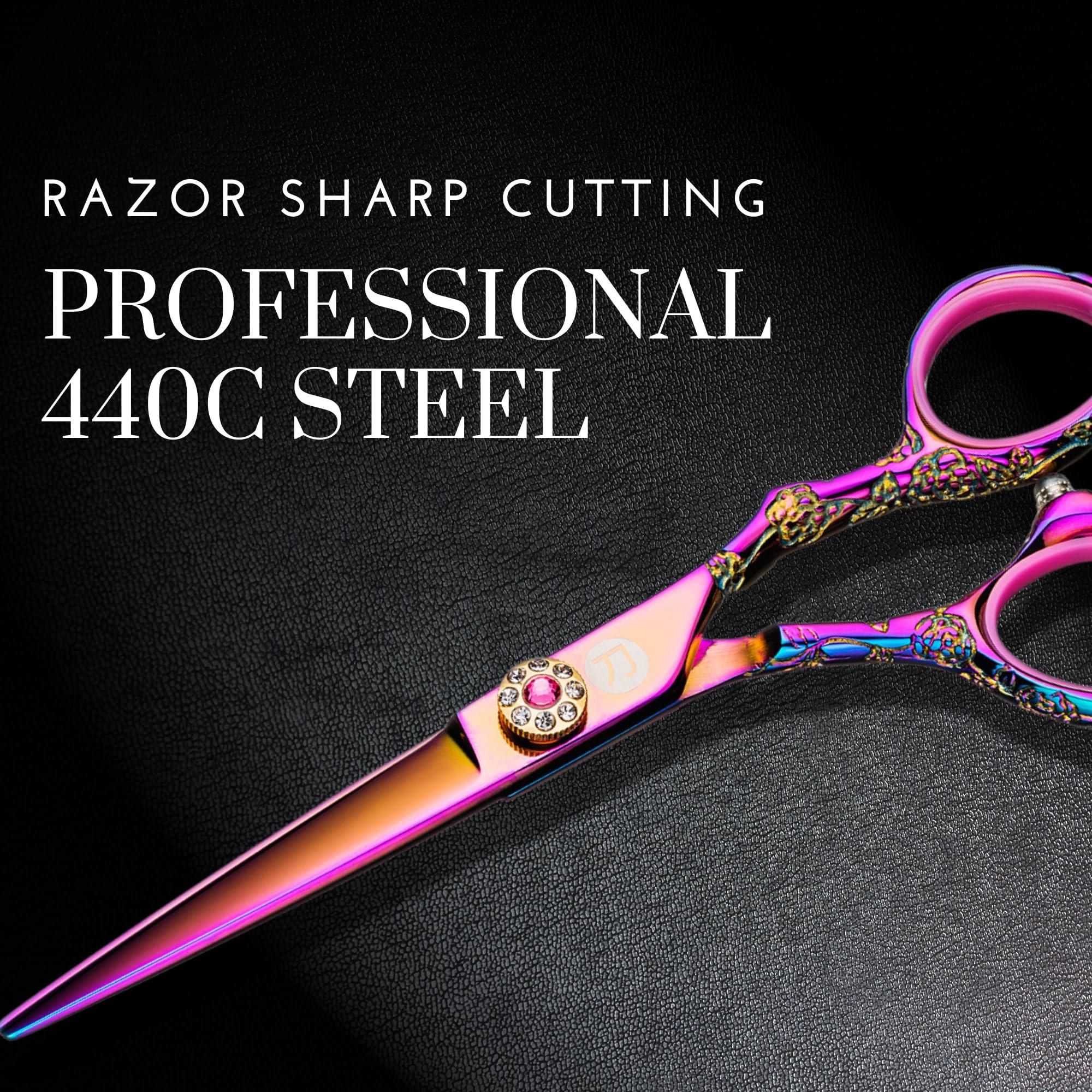Saki Shears Saki Shears Kohana Professional Pink Hair Cutting Scissors - Sharp Hairdresser Shears With Pink Titanium Finish - Japanese 440C Steel