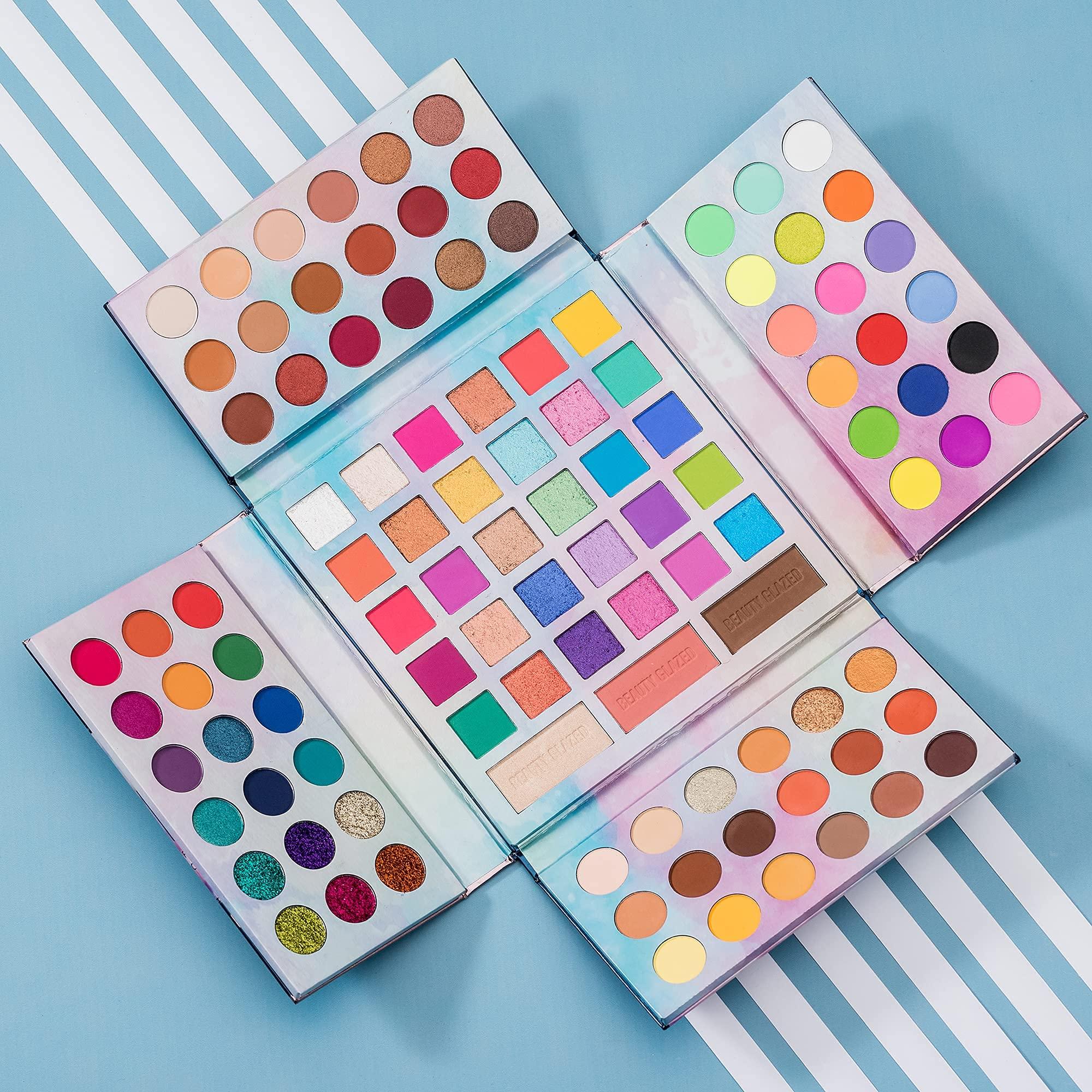 MYUANGO MYUANGO Pastel Paradise Eyeshadow Palette, Highly Pigmented 82 Shades Matte Shimmer Glitter Vegan Makeup Palette for Beginners - Waterproof, Blendable, Long-Lasting - Cruelty-Free