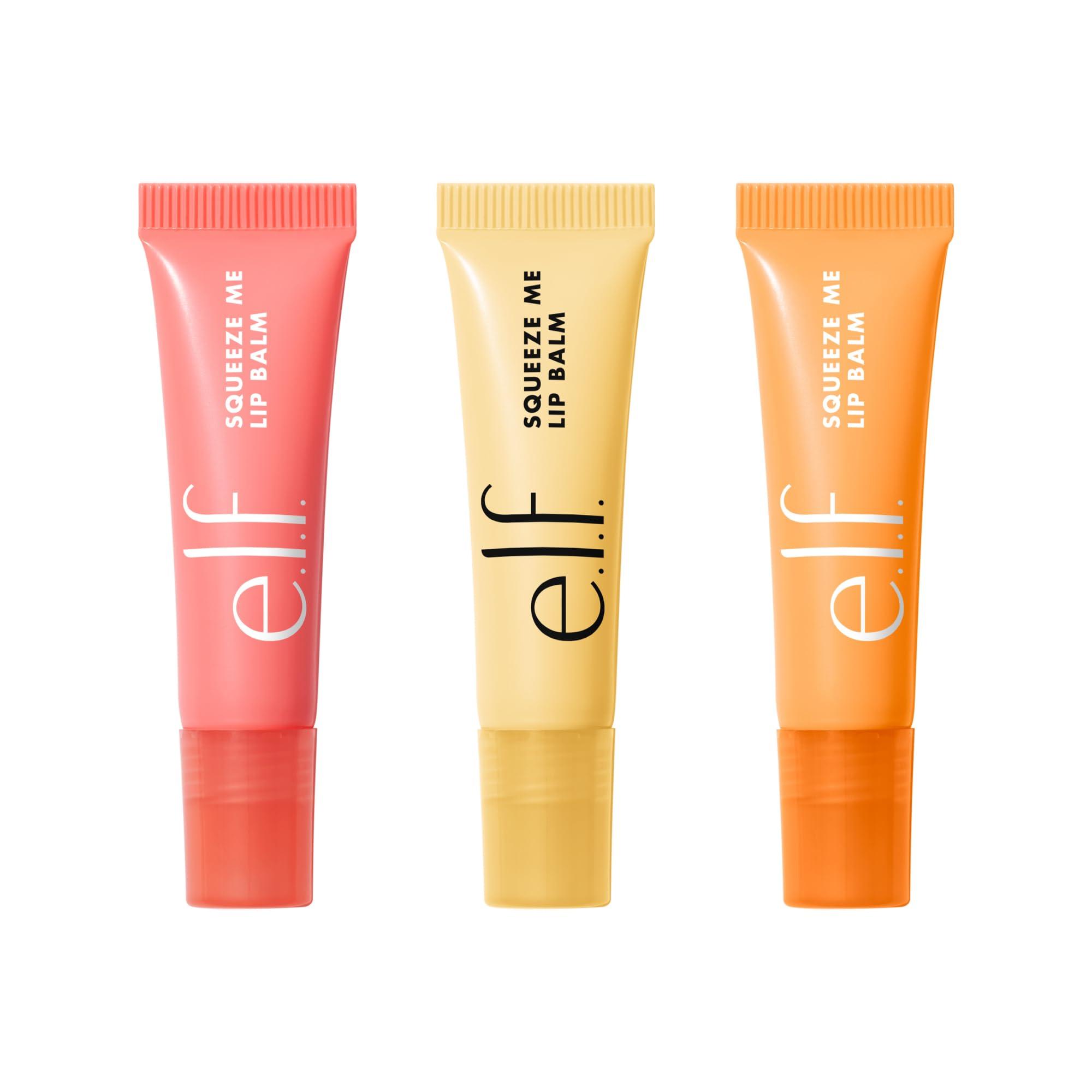 e.l.f. e.l.f. Squeeze Me Lip Balm Trio, Set of 3, Includes Strawberry, Vanilla Frosting & Peach