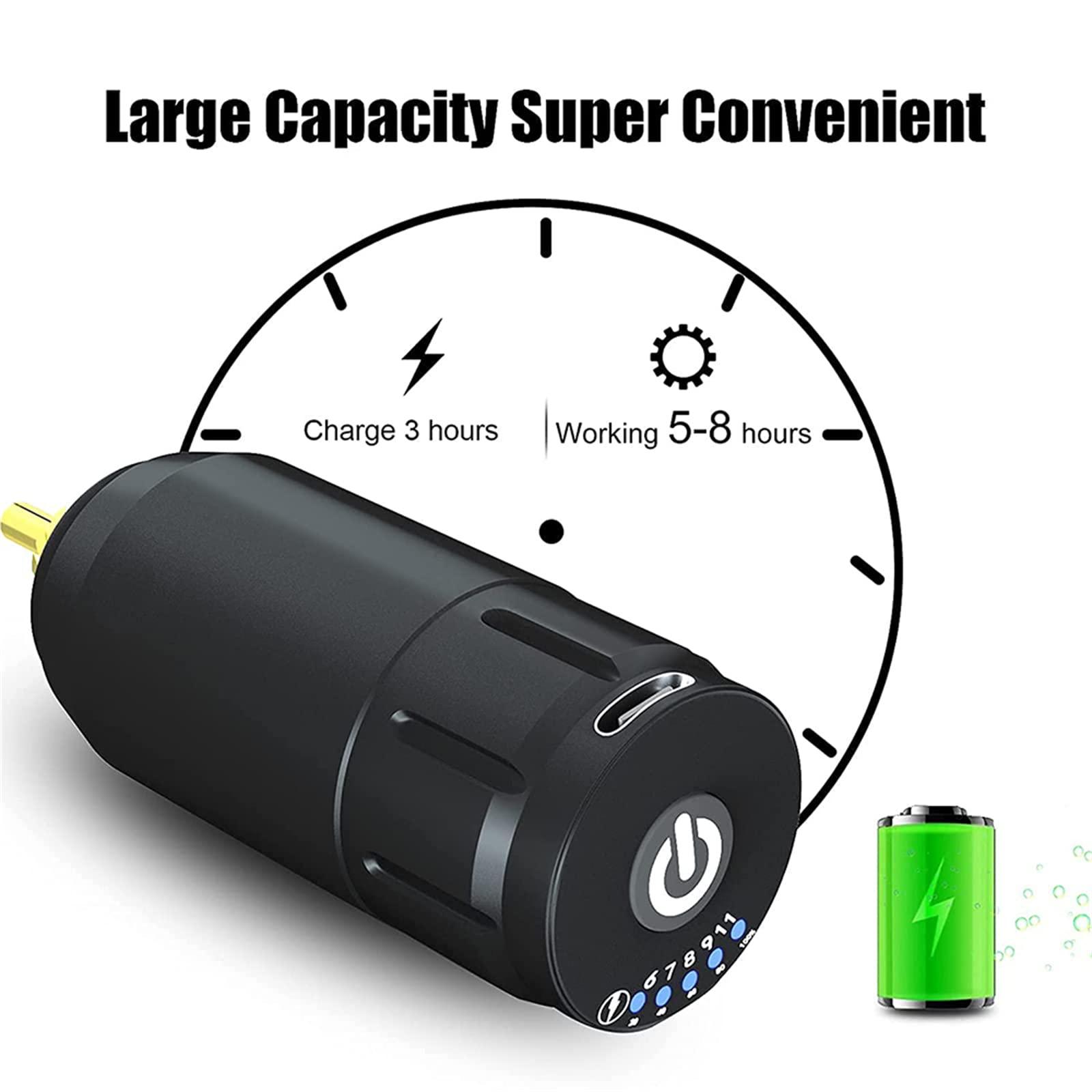 MAXSMLZT Tattoo Machine Kit Cordless Tattoo Power Supply RCA Interface Rotary Tattoo Pen Kit For Body Art Permanent Makeup Pen Machine Tattoo Supply Eyebrow Tattoo,D