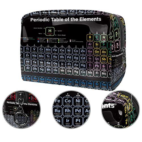 NDKMEHFOJ Educational Periodic Table Of The Elements Makeup Bag Cosmetic Organizer Multifuncition Travel Waterproof Toiletry Bag with Zipper for Women