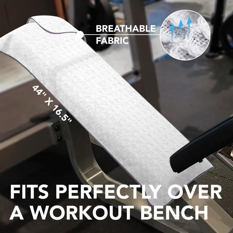 desired body desired body Gym Towels for Sweat 44\" x 16.5\" (2 Pack) - Absorbent Waffle Fabric Texture Yoga Towel for Gym, Sports, and Exercise - Odor-Free, and Lightweight - for Men and Women - White