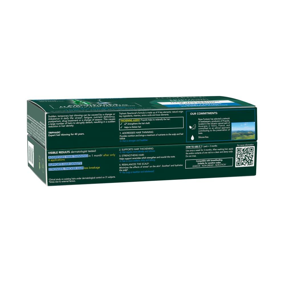 Ren Furterer Rene Furterer TRIPHASIC Reactional Concentrated Serum - For Sudden Thinning Hair - Postpartum, Stress - Drug-Free - 12 ct., 3-Month Supply