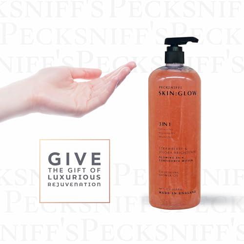 Pecksniff\'s Pecksniff\'s Strawberry and Jojoba Brightener Exfoliating Shower Gel | 1000 ml / 33.80 Fl Oz