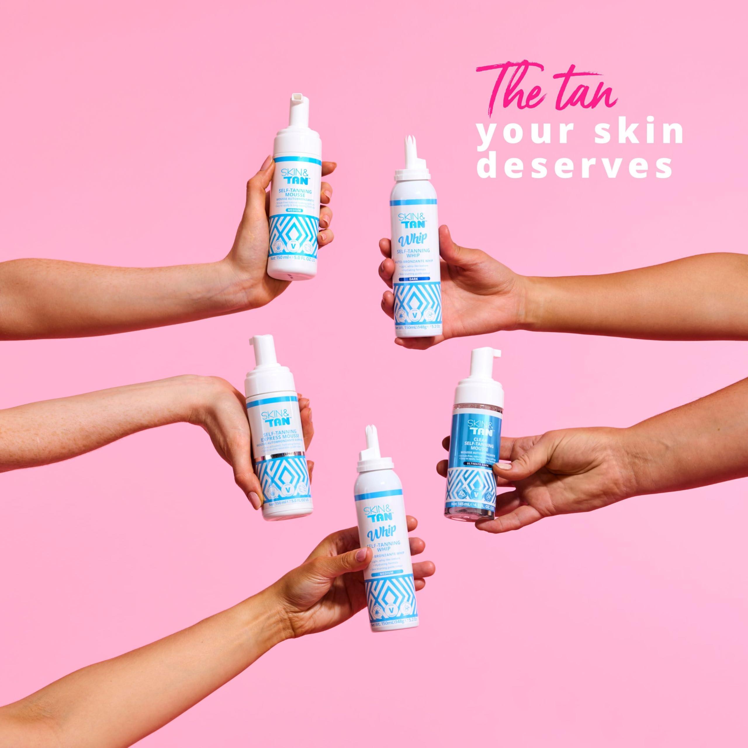 Skinny Tan Skinny Tan Self-Tanning Mousse - Long-Lasting and Non-Drying Formula - Coconut and Vanilla Scent - Easy To Apply Luxurious, Foam Texture - Streak Free and Natural Looking Results - Medium - 5 oz