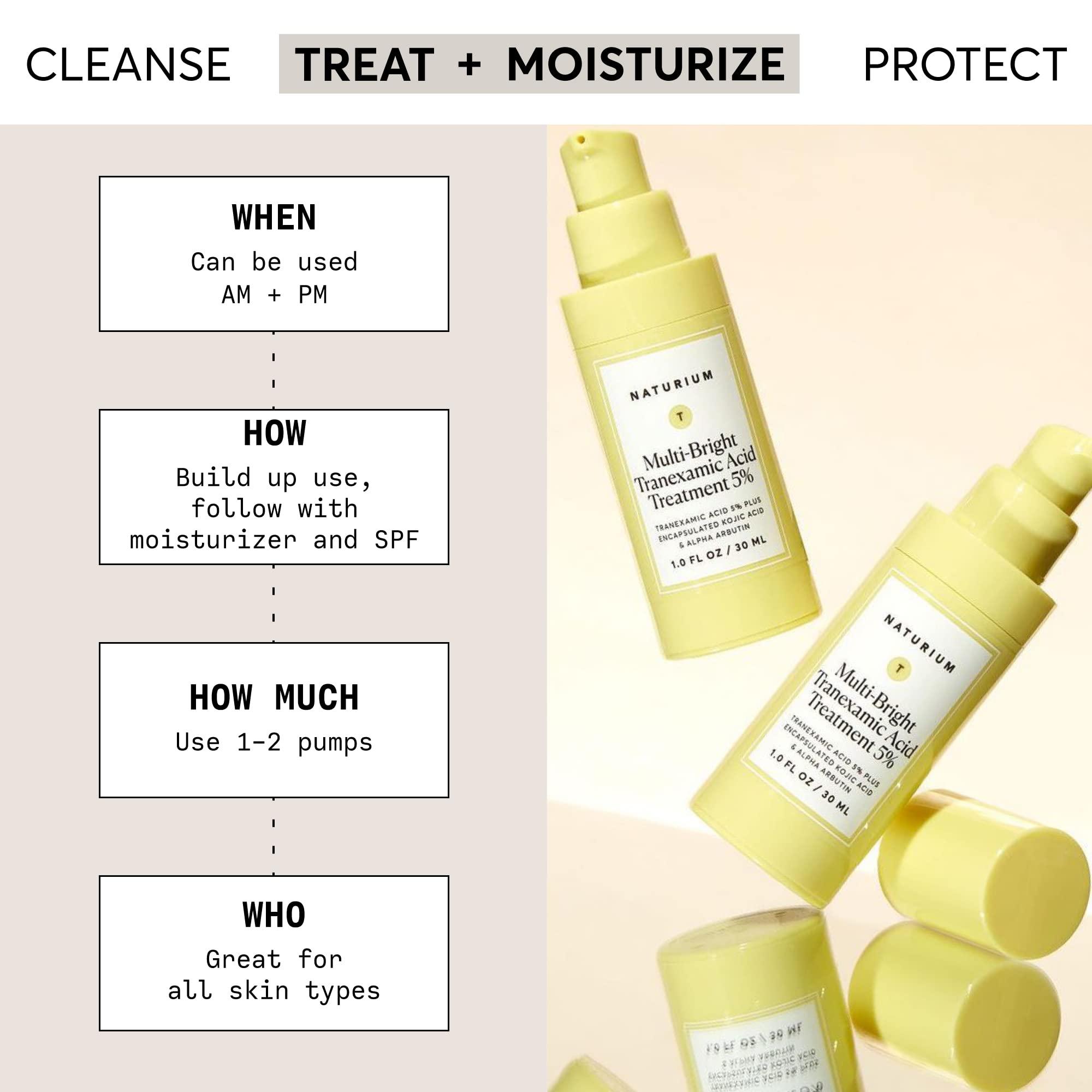 Naturium Naturium Multi-Bright Tranexamic Acid Treatment 5%, Skin Care with Encapsulated Kojic Acid & Alpha Arbutin, 1 Fl Oz