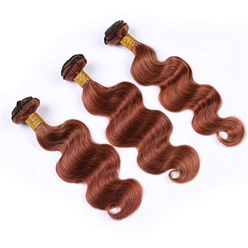 Tony beauty hair Tony Beauty Hair #33 Dark Auburn Body Wave Human Hair Weave Bundles Copper Red Brazilian Wavy Human Hair Weft Extensions Reddish Brown Virgin Hair 3 Bundles Deals (18 20 22)
