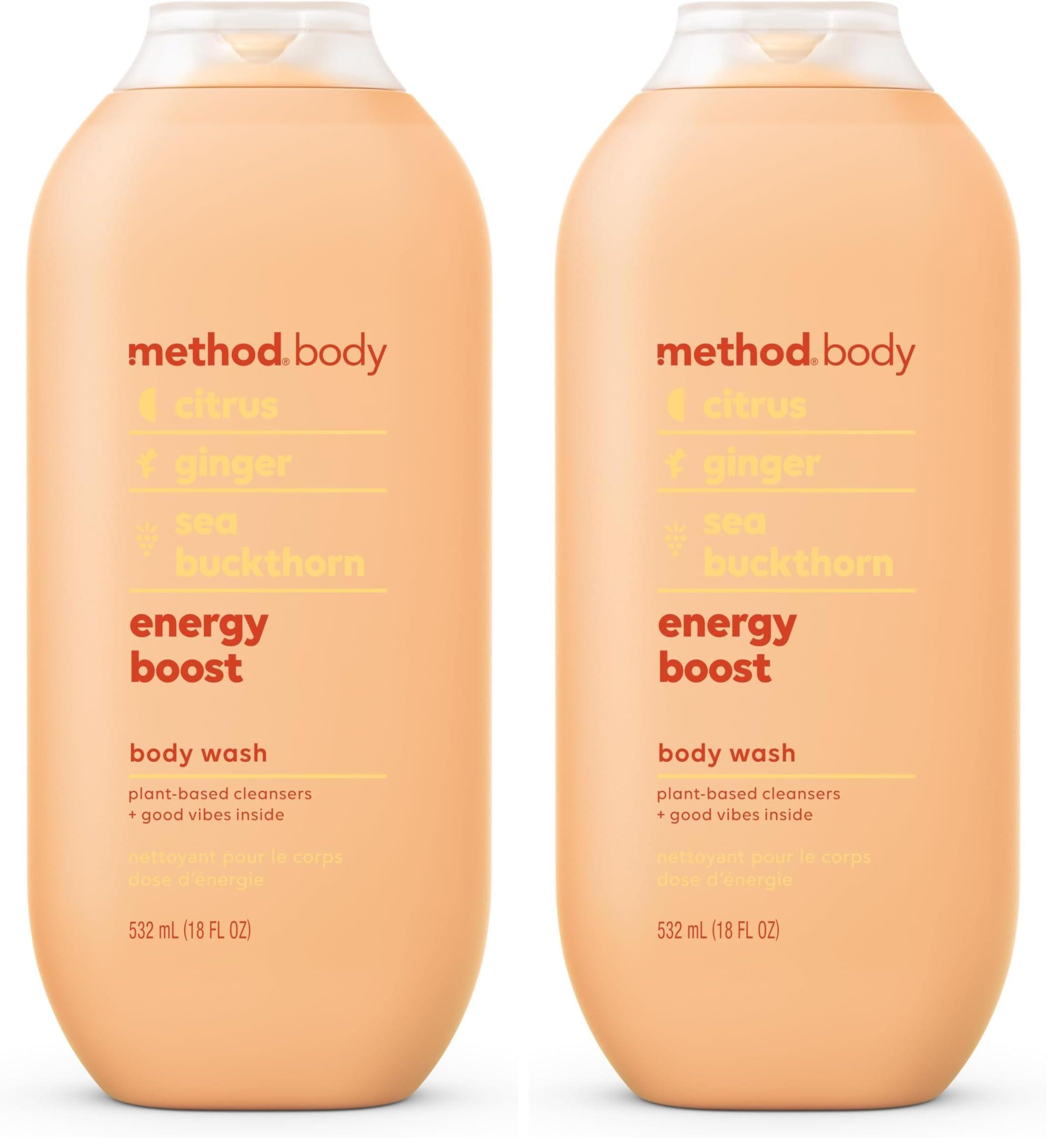 Method Method Body Wash, Energy Boost, Paraben and Phthalate Free, 18 oz (Pack of 2)