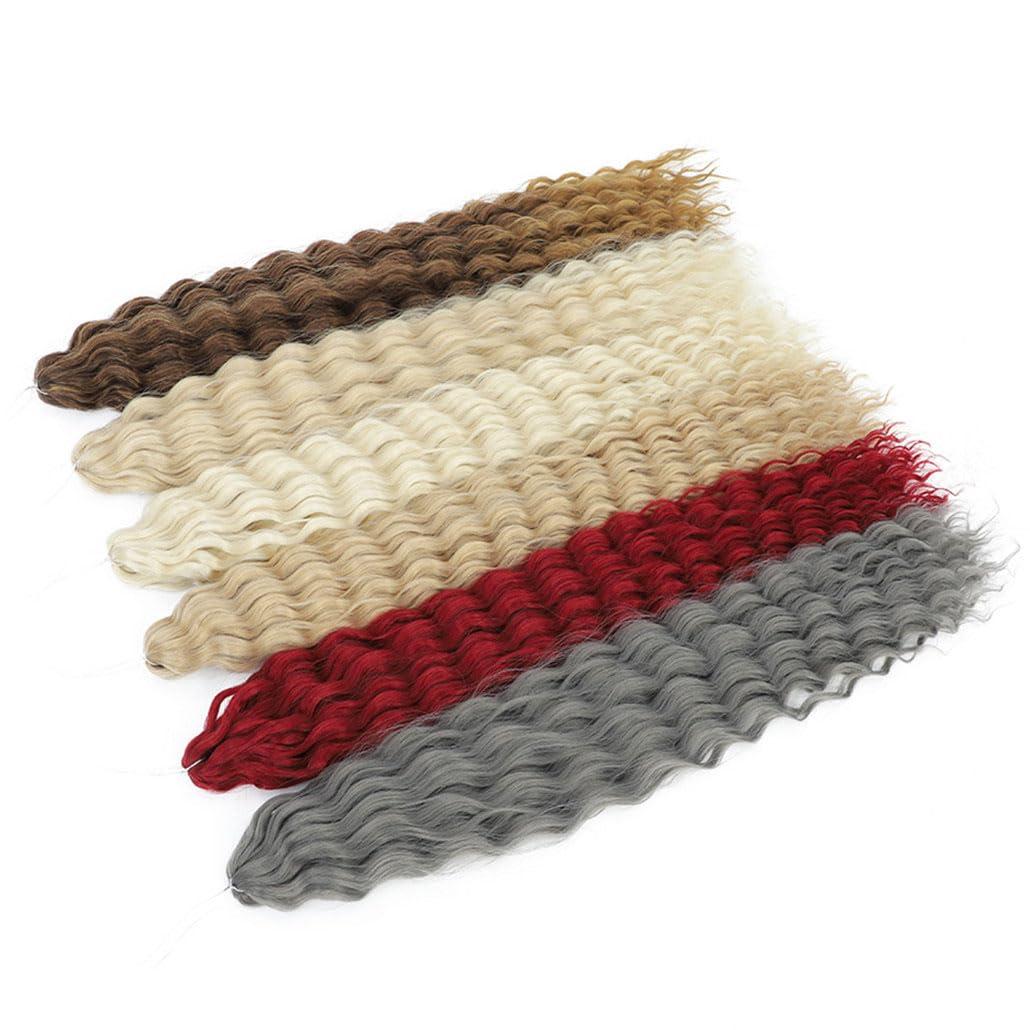 Azedssw Water Wave Twist Crochet Hair Synthetic Crochet Braids Ombre Blonde Afro Curls Deep Wave Braiding Hair Extension